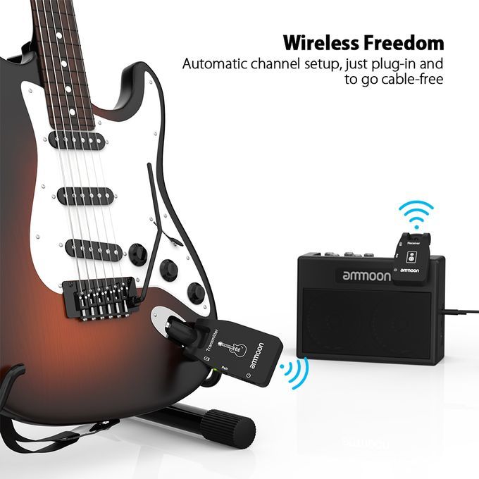Ammoon Wireless Guitar System 2.4G Rechargeable 6 Channels