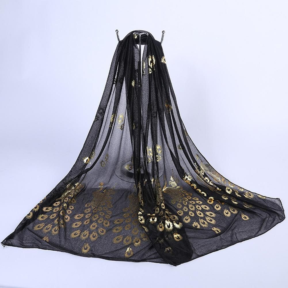 Women Peacock Scarf Long Soft Spring Autumn Wrap Twelve