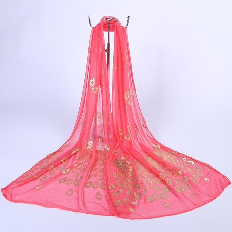 Women Peacock Scarf Long Soft Spring Autumn Wrap Twelve