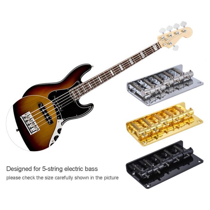 5-saddle Bridge Set For 5 String Electric Bass Guitar Part