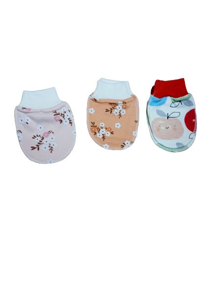 Baby Girls Scratch Mitten(3 -in-1 Pack)