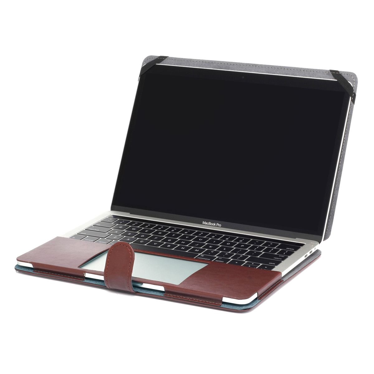 13" Pro (USB-C Port) Case, One-piece Design Soft PU Leather Cover For 2016-2018 Macbook Pro 13.3 Inch With Touch Bar, Brown