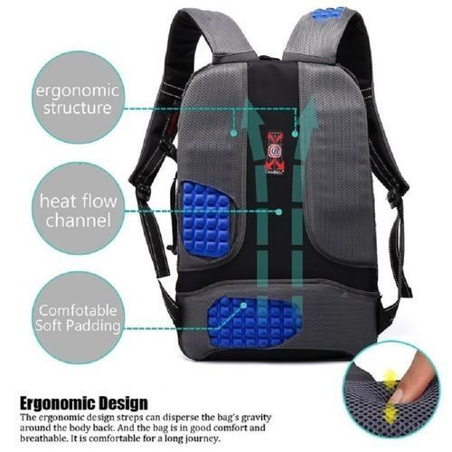 18.4 Inch Backpack Laptop Bag Travel Rucksack Water-resistant Hiking Knapsack Protective Day Pack - Black
