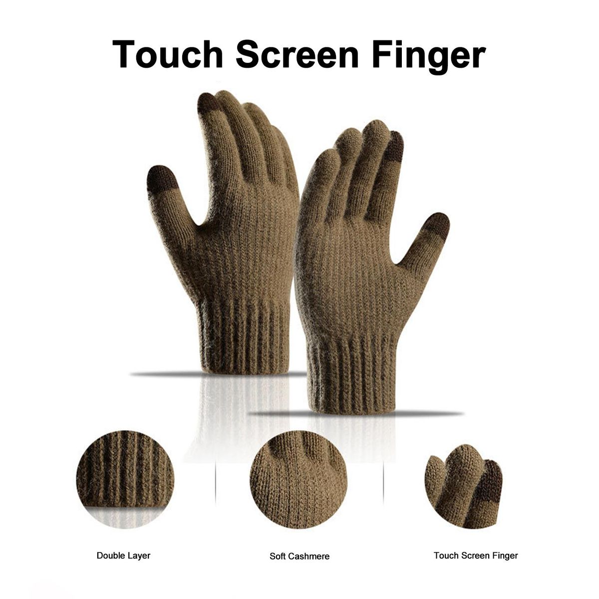 1 Pair Men Cold Winter Male Sports Motorbike Bicycle Khaki