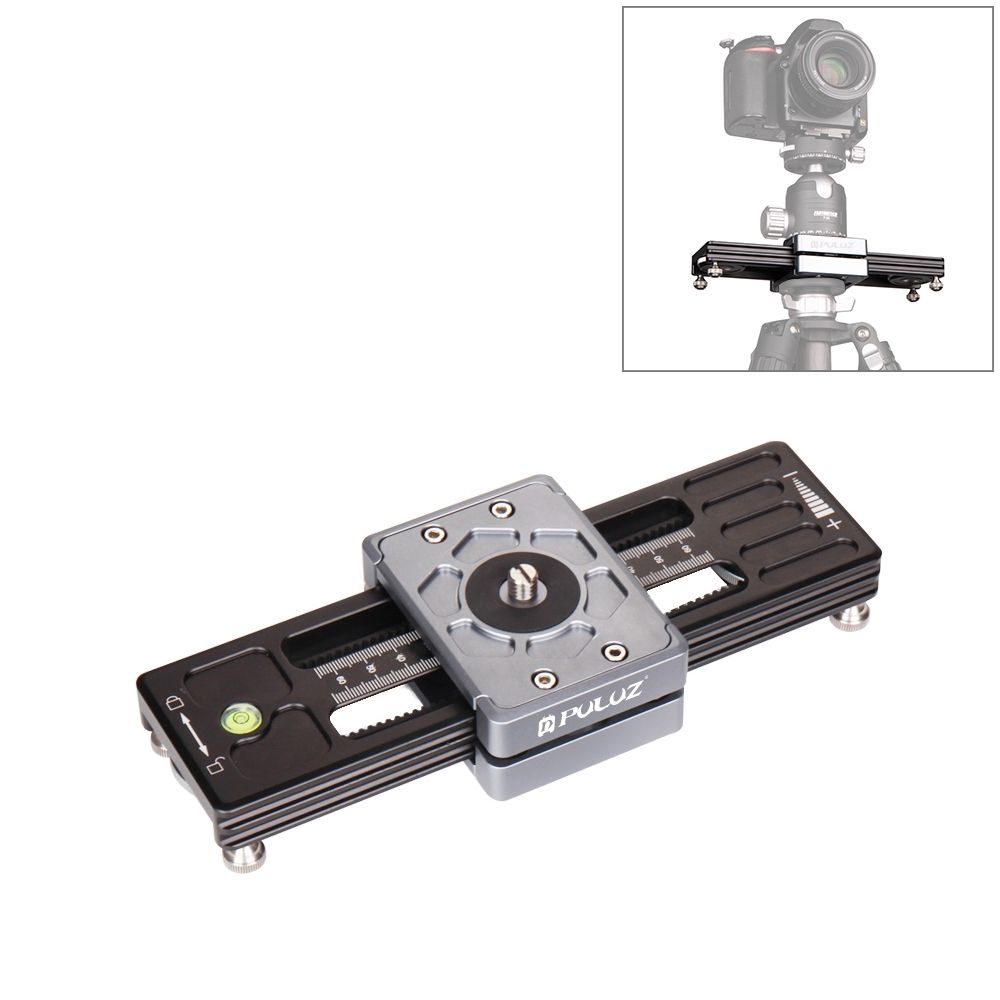 PULUZ Close-Up Shooting Desktop Fluid Drag Track Slider Aluminum Alloy Camera Video Stabilizer Rail With 1/4 Inch Screw