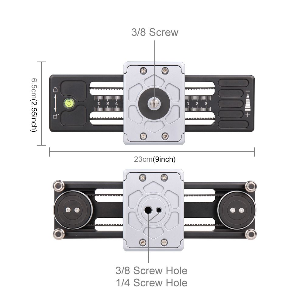 PULUZ Close-Up Shooting Desktop Fluid Drag Track Slider Aluminum Alloy Camera Video Stabilizer Rail With 1/4 Inch Screw