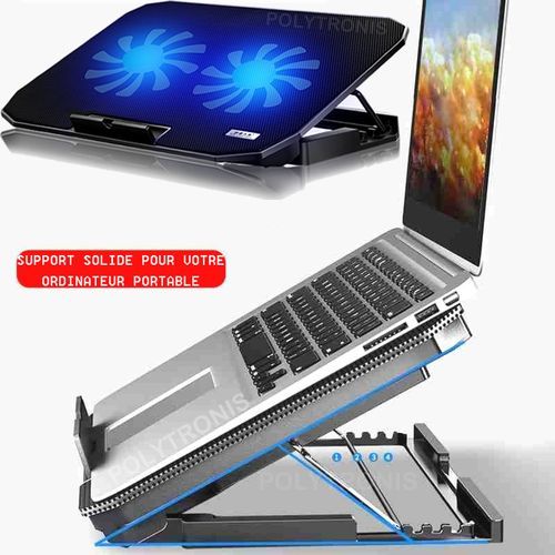 Cooling Pad Adjustable Laptop Stand + Powerful Coolers