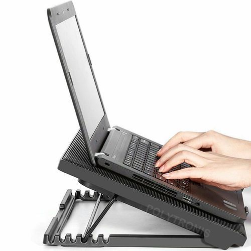 Cooling Pad Adjustable Laptop Stand + Powerful Coolers