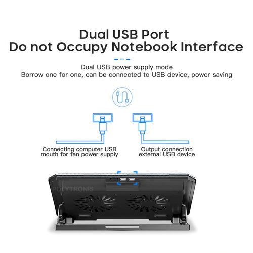 Cooling Pad Adjustable Laptop Stand + Powerful Coolers