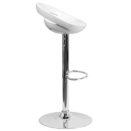 Plastic Adjustable Height Barstool 01 - White