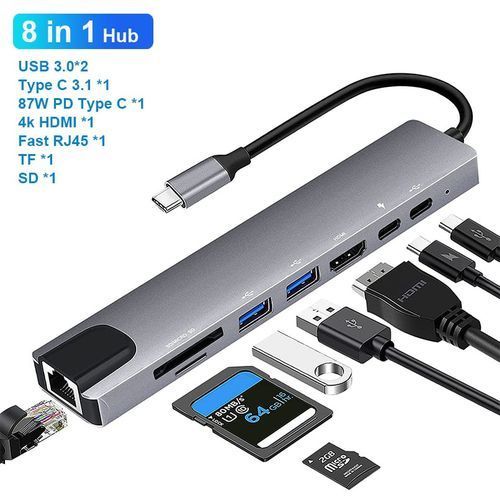 Usb C Hub 8 In 1 Laptop Docking Station