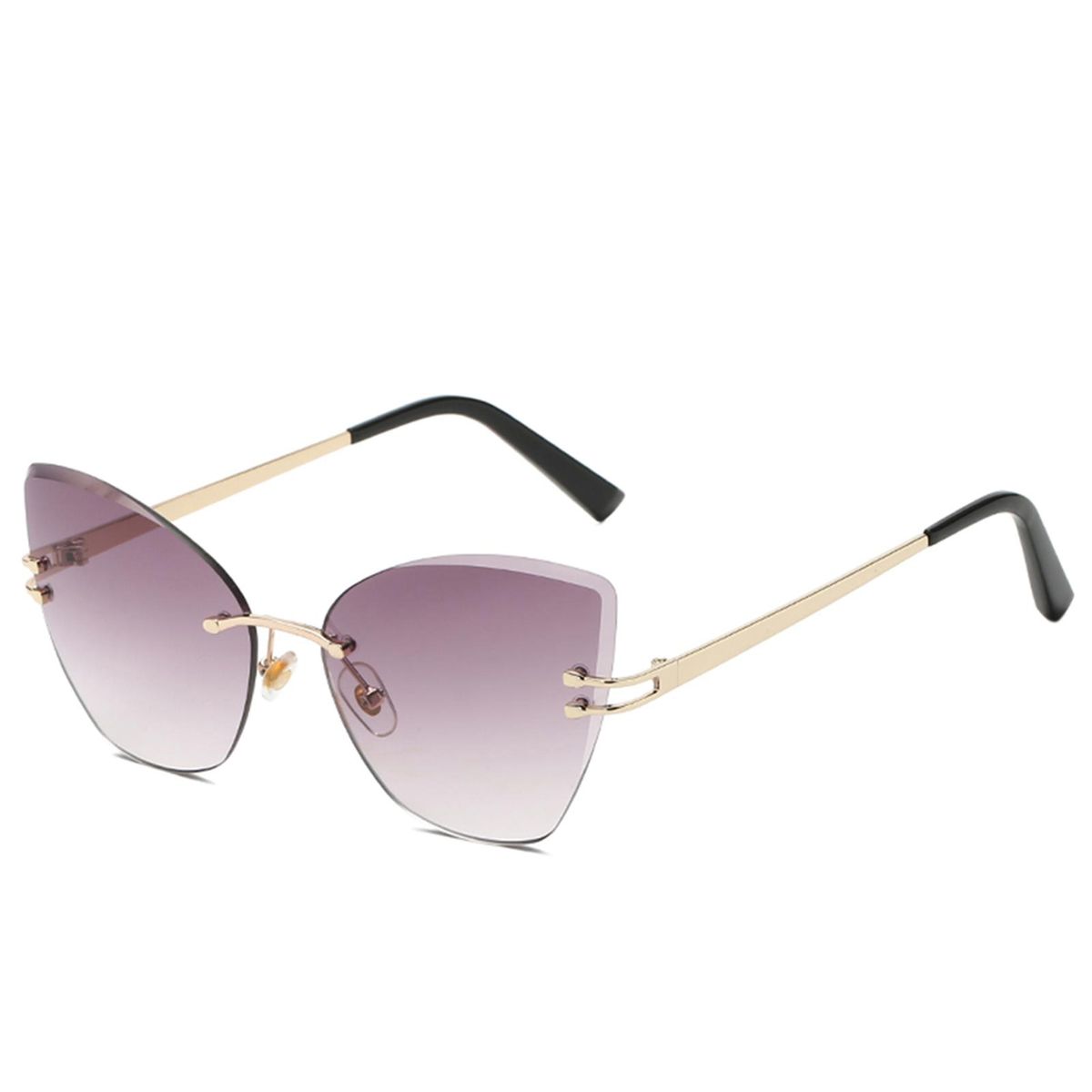 Fashion Women Sunglasses UV400 Eyeglass Frameless Cat Eye Sun Glasses Ladies Eyewear
