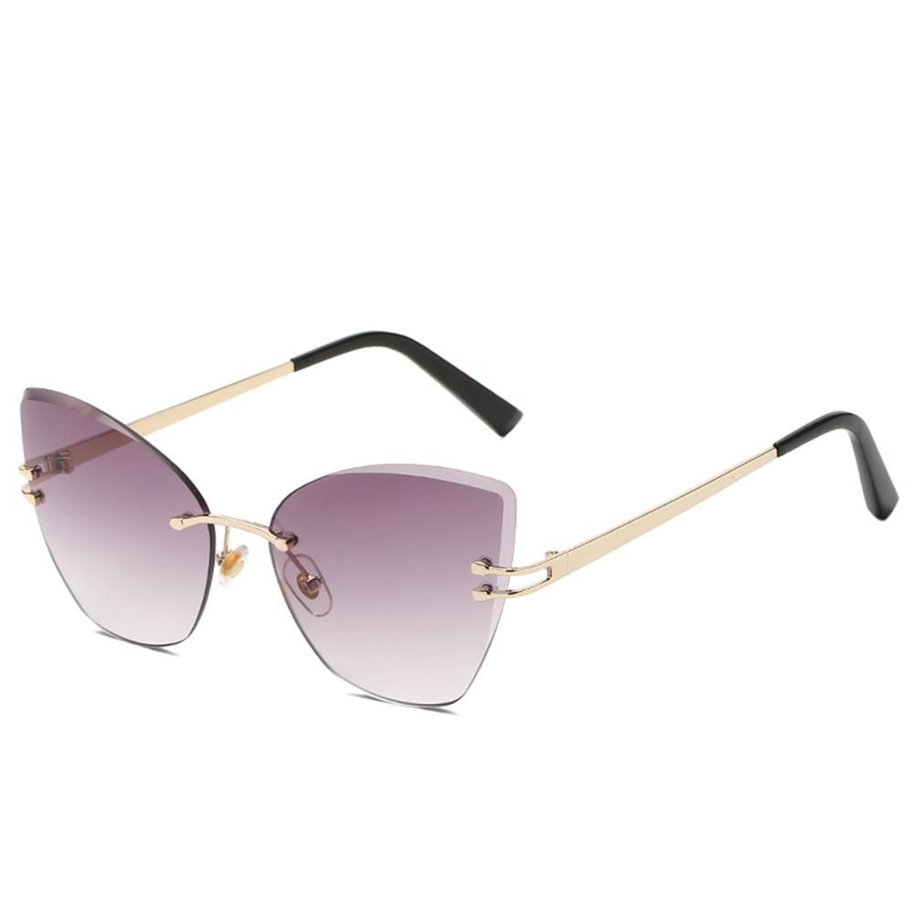 Fashion Women Sunglasses UV400 Eyeglass Frameless Cat Eye Sun Glasses Ladies Eyewear