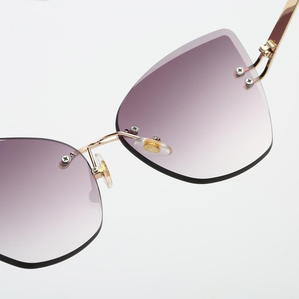 Fashion Women Sunglasses UV400 Eyeglass Frameless Cat Eye Sun Glasses Ladies Eyewear
