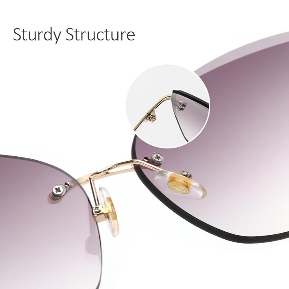 Fashion Women Sunglasses UV400 Eyeglass Frameless Cat Eye Sun Glasses Ladies Eyewear