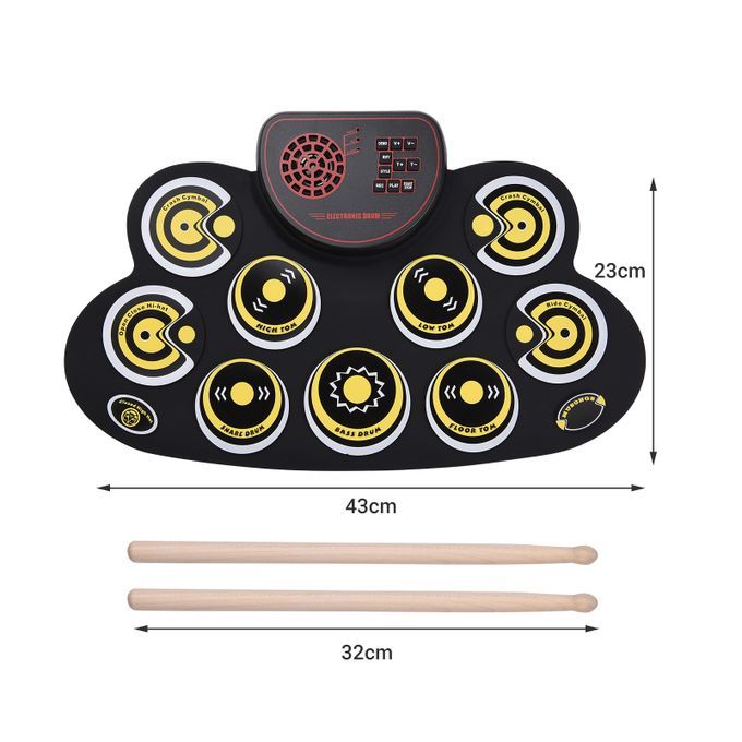 Muslady Portable Roll-up Electronic Drum Pad Silicon