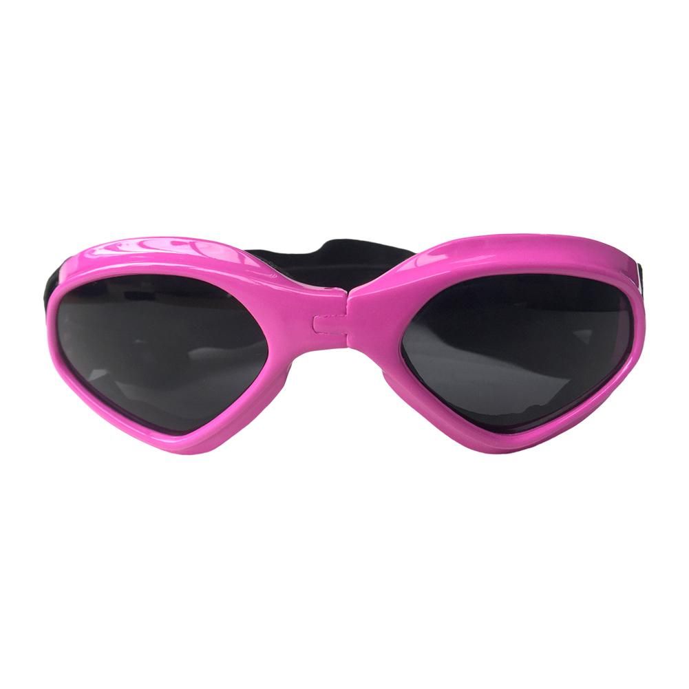 Foldable  Dog Goggles Pet Glasses Pet Sunglasses  UV Protection Sunglasses Adjustable Strap for Small Dogs , Middle Dogs(PINK)