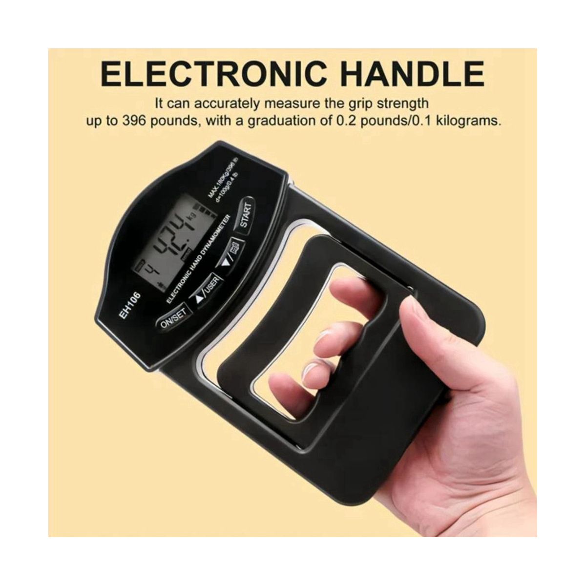 Grip Strength Tester396Lbs180Kg Digital Hand Dynamometer Grip Strength Meter USB LCD Screen Hand Grip Dynamometer