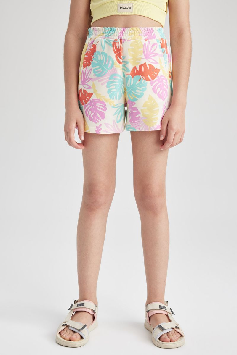 Girl Casual Knitted Short - Ecru