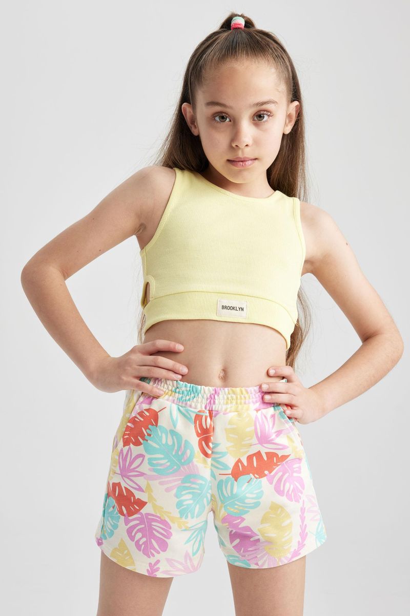 Girl Casual Knitted Short - Ecru