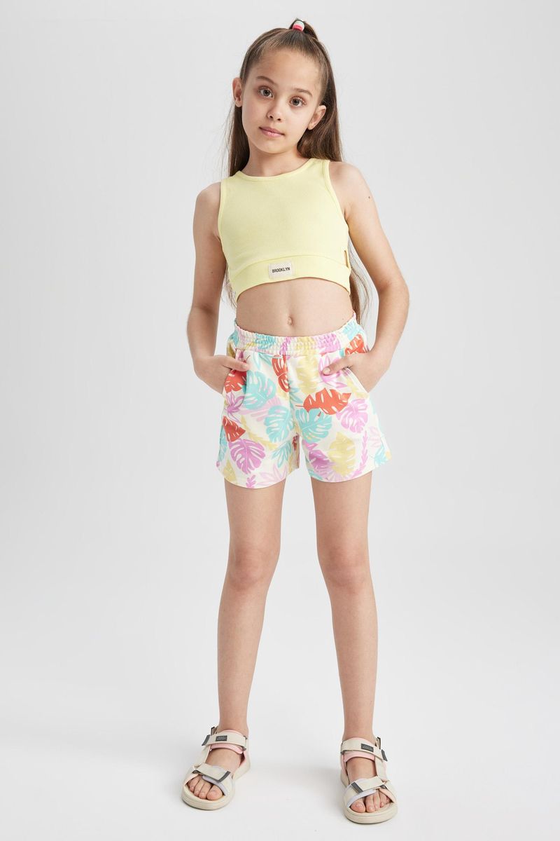 Girl Casual Knitted Short - Ecru