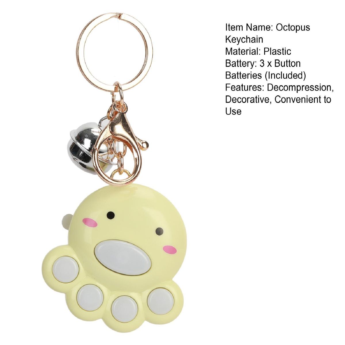 Game Keychain Bell Octopus Memory Game Machine Yellow