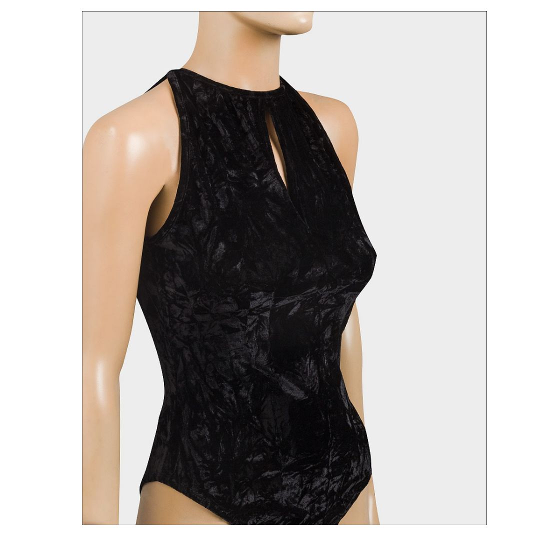 R Ladies Cruched Velvet Bodysuit