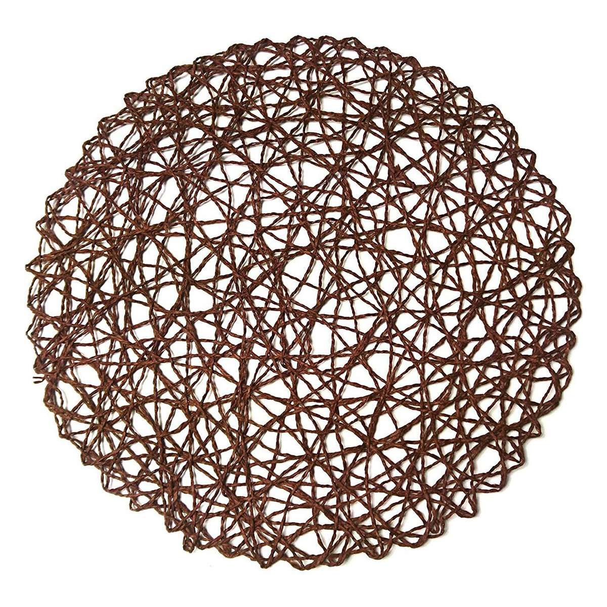 Round Paper Fiber Woven Place Mats Decorative Braided