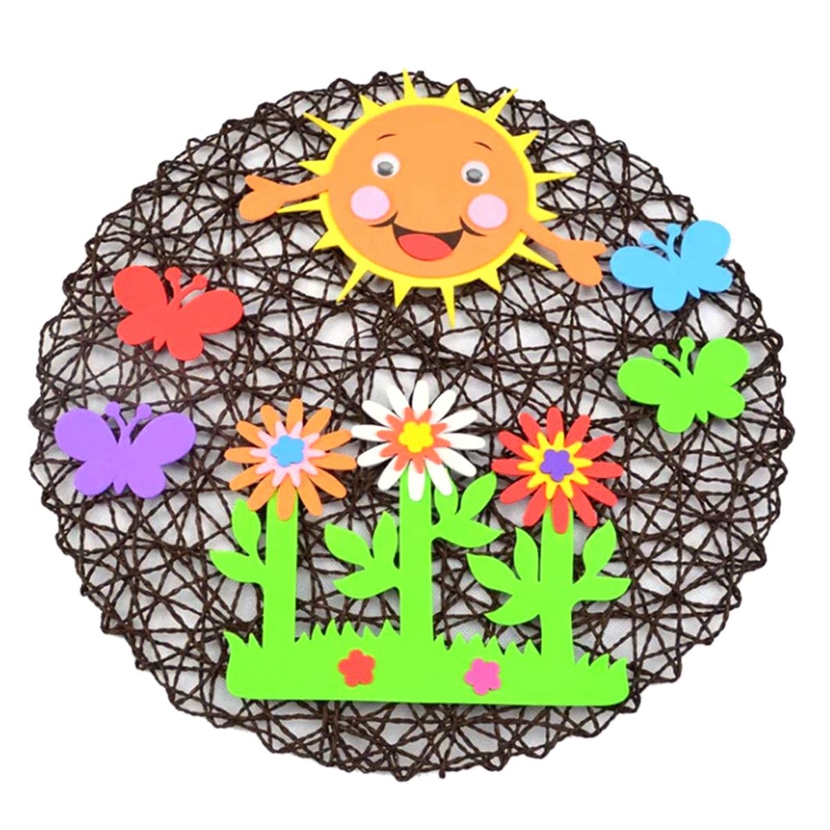 Round Paper Fiber Woven Place Mats Decorative Braided