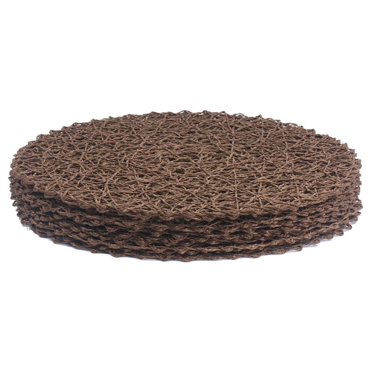 Round Paper Fiber Woven Place Mats Decorative Braided