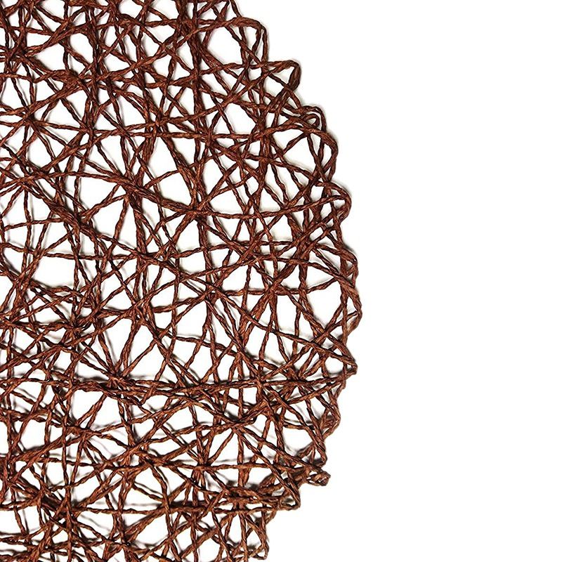 Round Paper Fiber Woven Place Mats Decorative Braided
