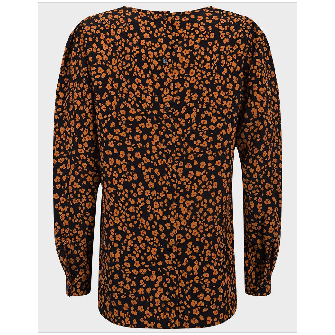 Mfed Ladies Long Sleeves Buttoned Back Floral Top