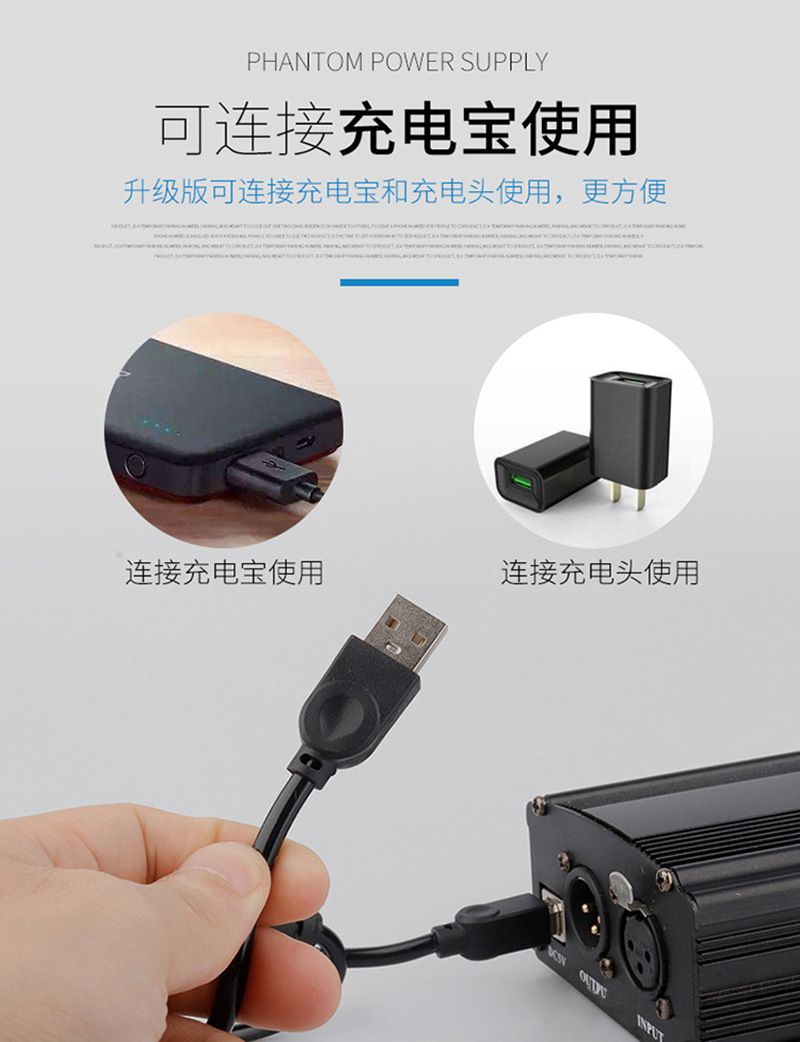 USB48V Phantom Large Diaphragm Microphone Power Live