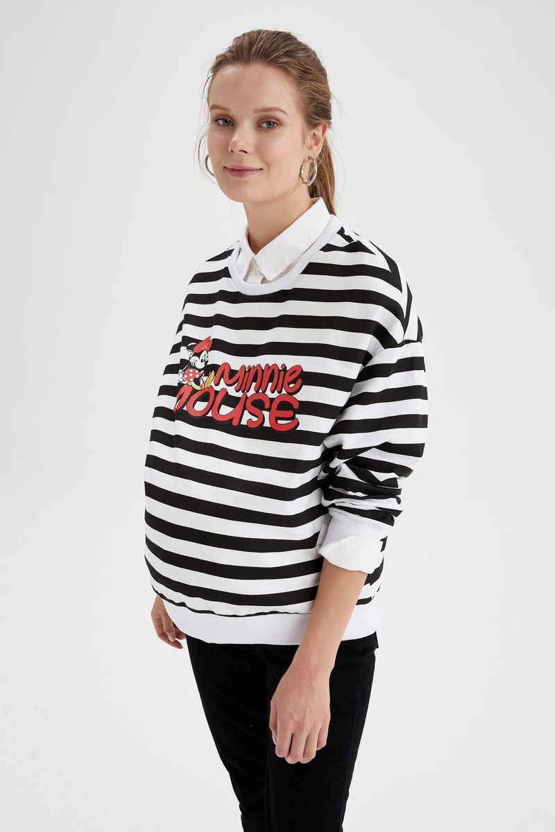 Woman - Regular Fit Maternity Wear Knitted Tops Long Sleeve - Black