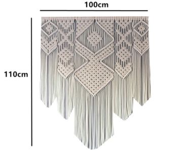 100x110CM Floral Tapestry Wall Hanging Bohemian Handmade Woven Tapestry Geometric Modern Boho Living Room Bedroom Decoration