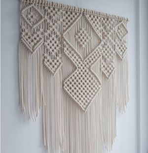 100x110CM Floral Tapestry Wall Hanging Bohemian Handmade Woven Tapestry Geometric Modern Boho Living Room Bedroom Decoration