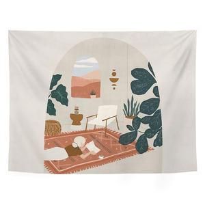 Tapestry Wall Decor Boho Mountain Wall Hanging Tapestries Bedroom Dorm Room Cactus Wall Decor Home Decoration Wall