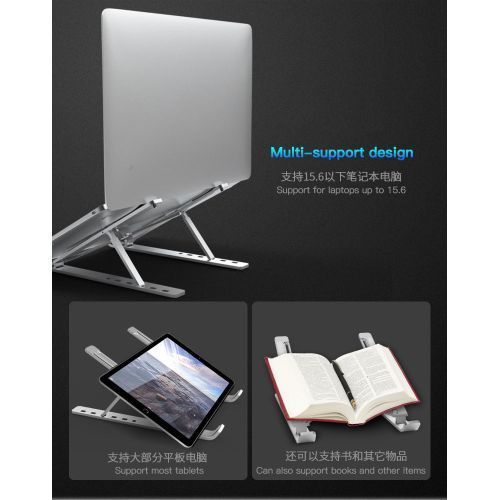 Aluminum  Adjustable Laptops Stand -Silver