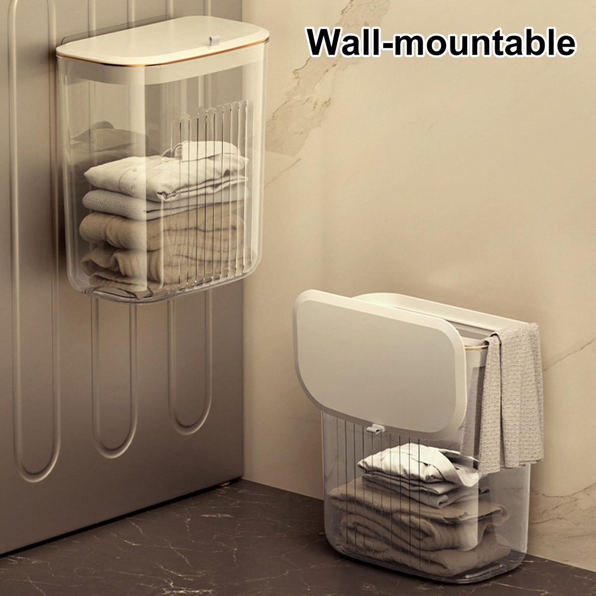 Storage Basket Bathroom Shower Laundry Storage Basket Transparent