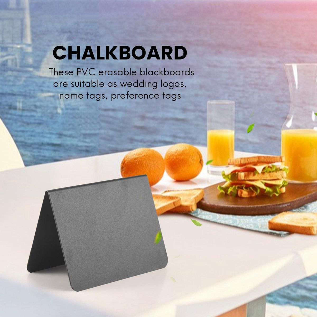 20 Pieces Mini Chalkboard Signs A-Shaped Chalkboard Tables Buffet Tags PVC Erasable Blackboards with White Chalk Markers