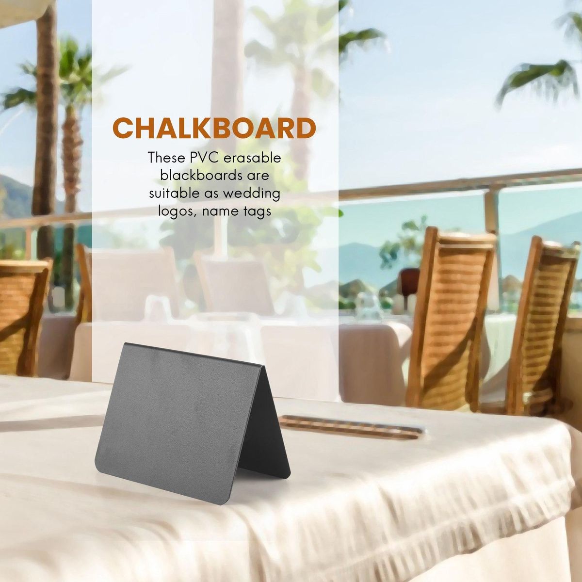 20 Pieces Mini Chalkboard Signs A-Shaped Chalkboard Tables Buffet Tags PVC Erasable Blackboards with White Chalk Markers