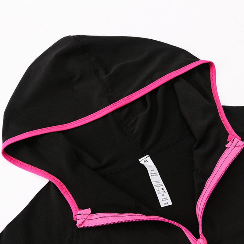 Women's Fashion Running Sports Jacket,Long Sleeve Sports Hoodie Tops（Rose）