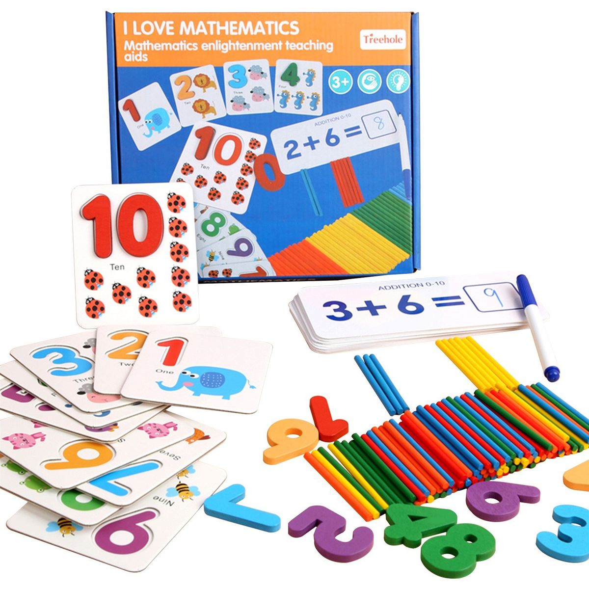 Number Learning Game Matching Puzzle Number Flash Cards