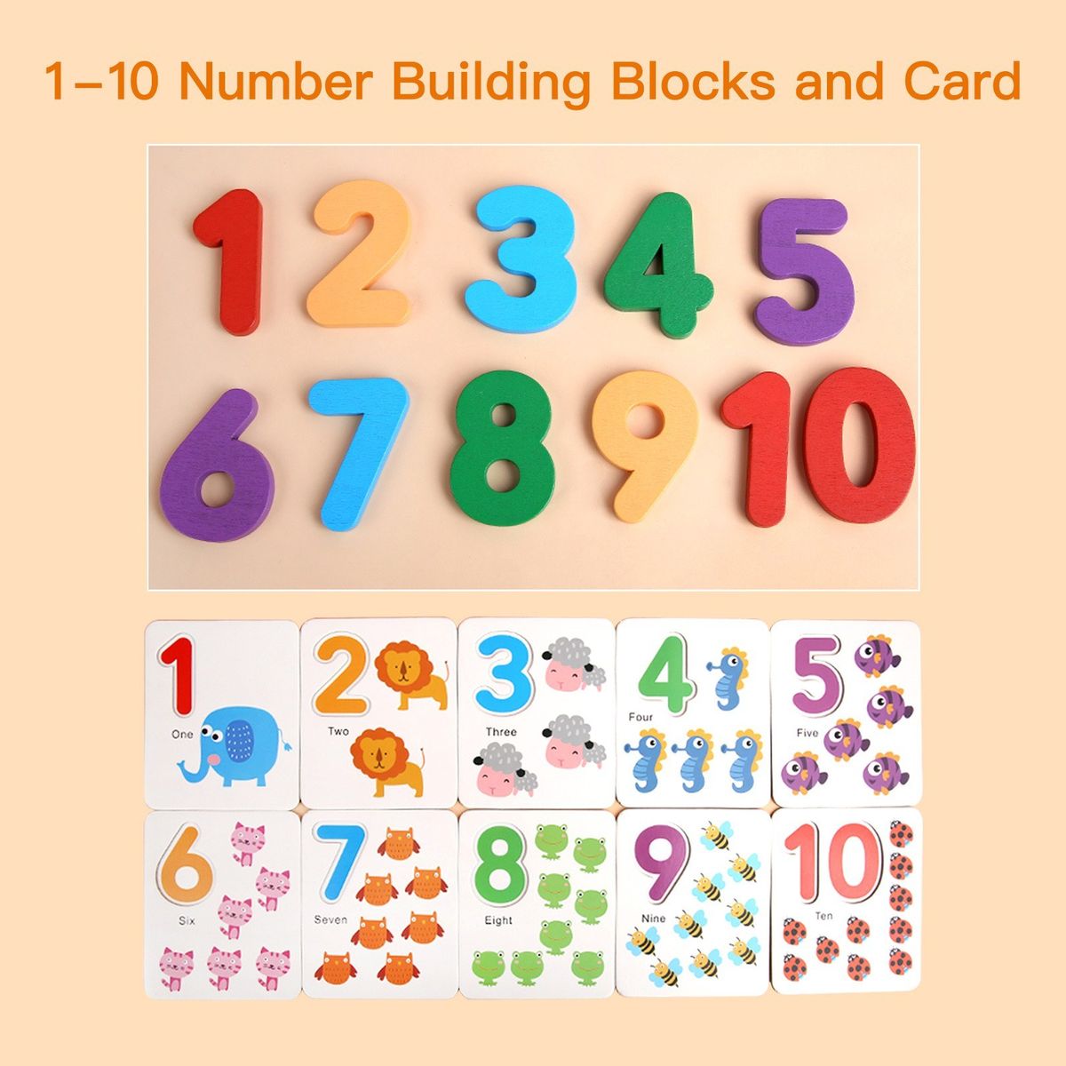 Number Learning Game Matching Puzzle Number Flash Cards