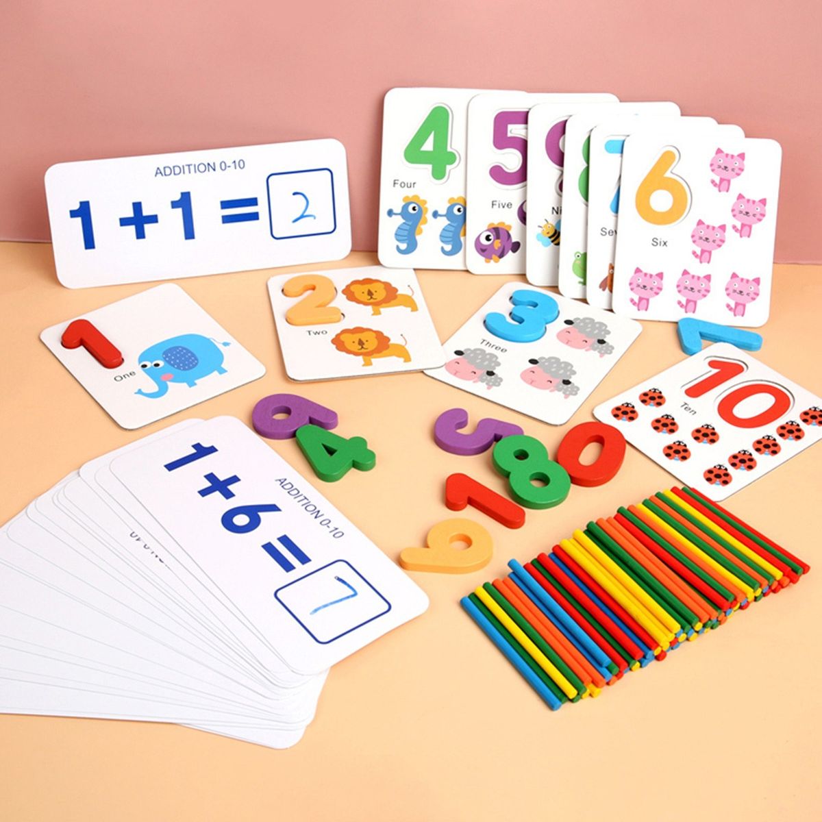 Number Learning Game Matching Puzzle Number Flash Cards