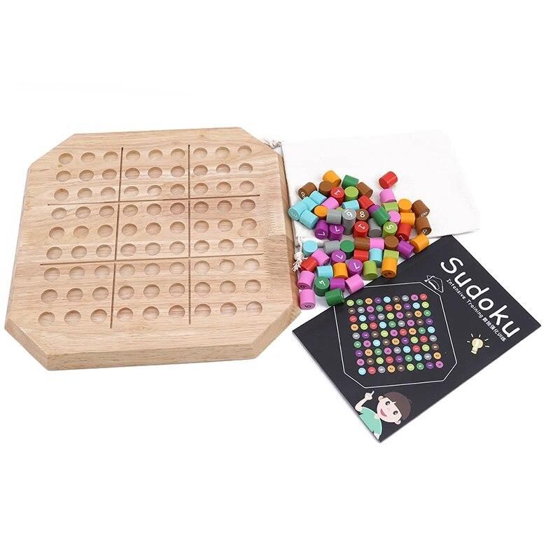 Solid Wood Sudoku Game Chess Quality Rubber Wooden children's Educational Toys Adult Intelligence Game