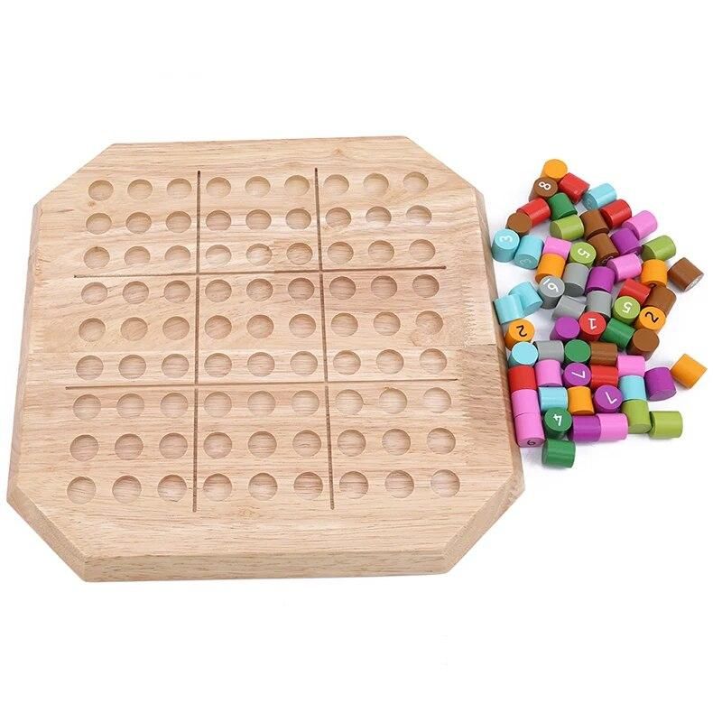 Solid Wood Sudoku Game Chess Quality Rubber Wooden children's Educational Toys Adult Intelligence Game