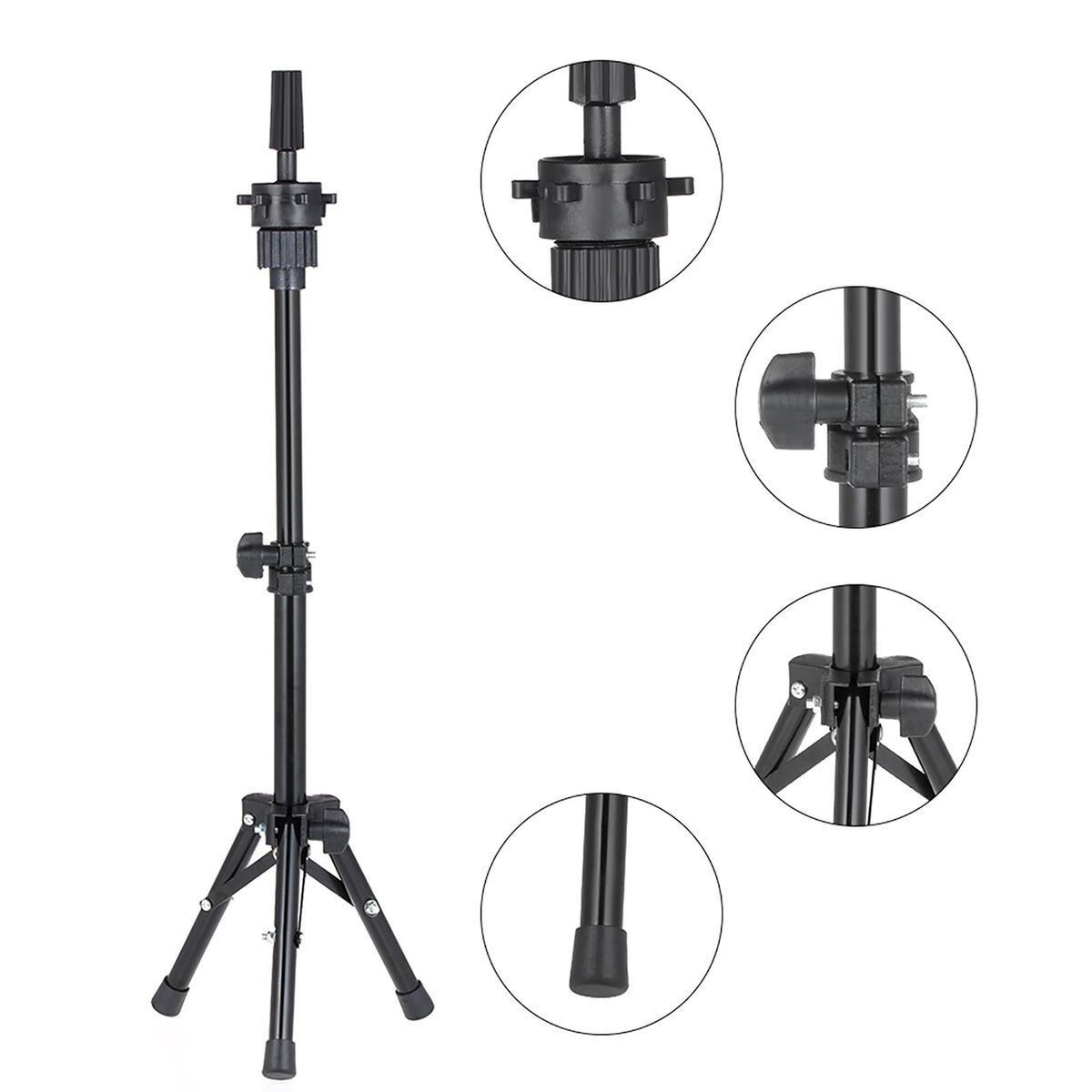Bestauty Mini Adjustable Hairdressing Tripod False Head Holder Hairdresser Training Head False Head Table Stand Hair Wig Mold Clamp