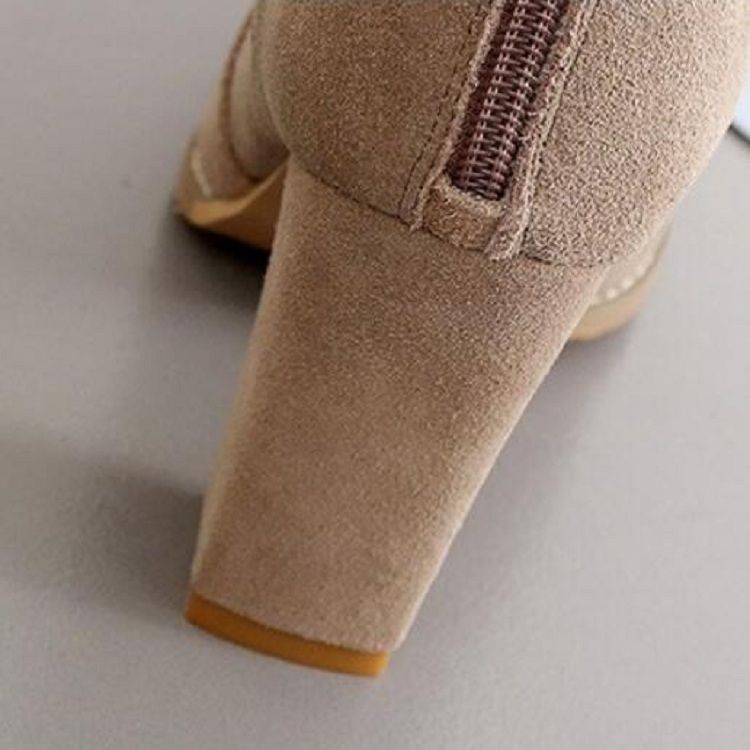 Suede Boots Pointed High Heels, Size:38