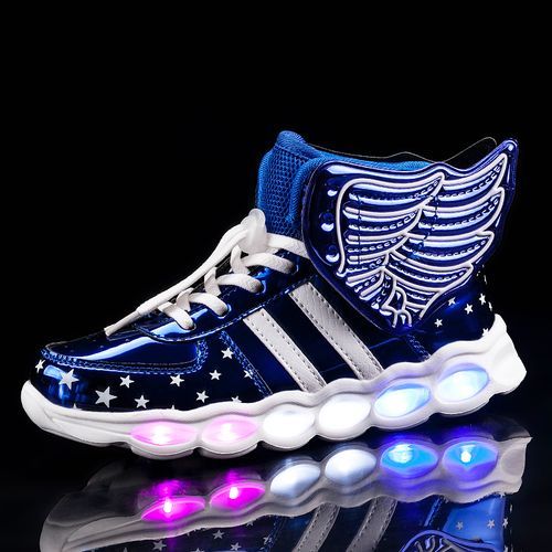 Kids' Colorful Light-emitting Shoes Angel Wings Girls' Shoes Blue